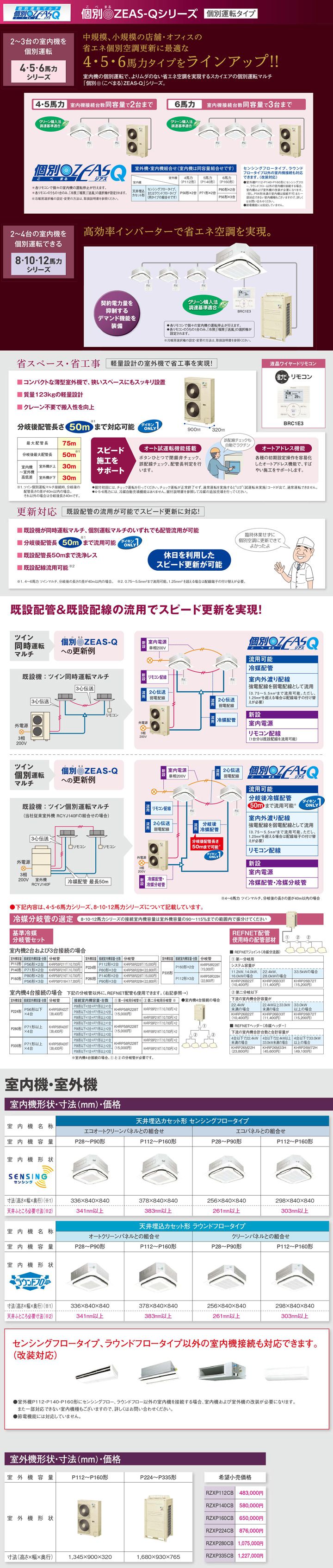 SZXC112CCD ダイキン 個別マルZEAS-Q 天井カセット4方向 S SZXC112CCD ダイキン 個別マルZEAS-Q 天井カセット4方向 S