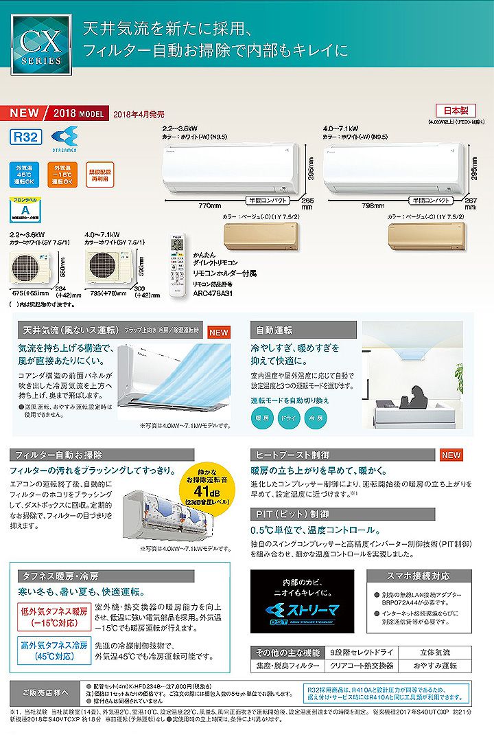 S40VTCXP-W ダイキン 壁掛形 シングル 14畳程度 CXシリーズ - 業務用