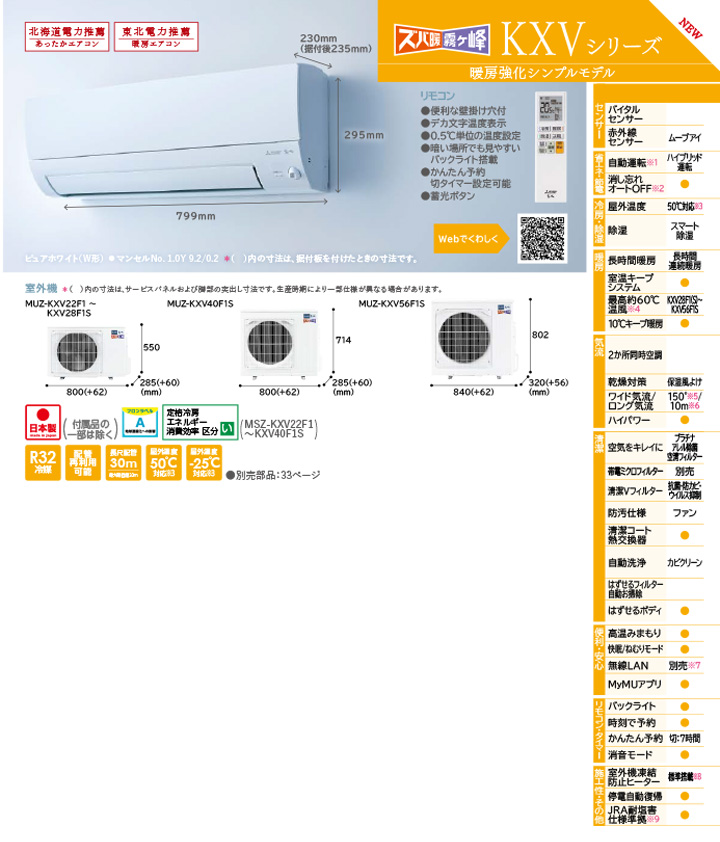 MSZ-KXV22F1-Wカタログ