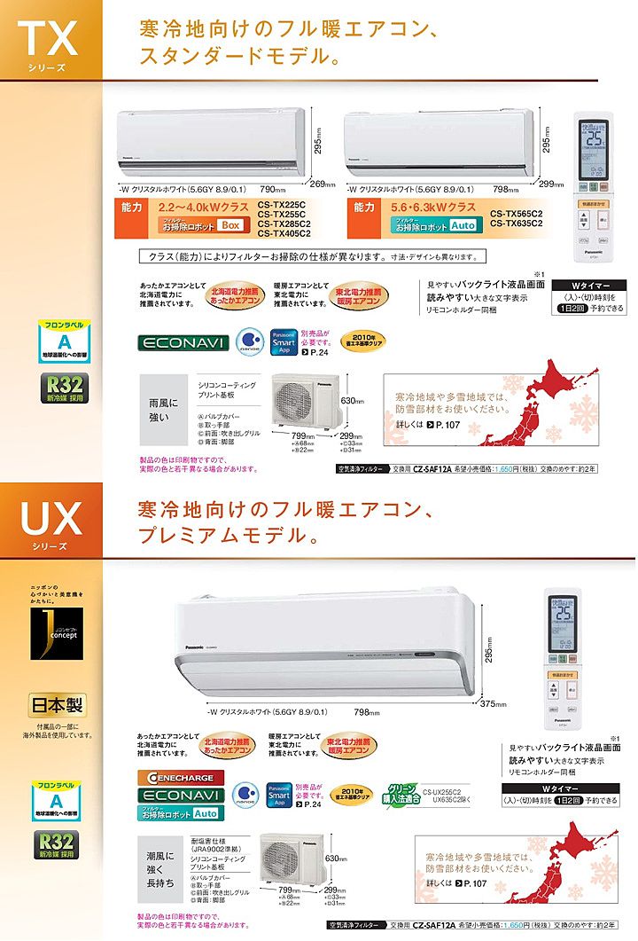 XCS-TX225C-W/S パナソニック 壁掛形 シングル 6畳程度 TX